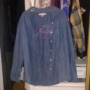 Tommy Bahama embroidered denim button down